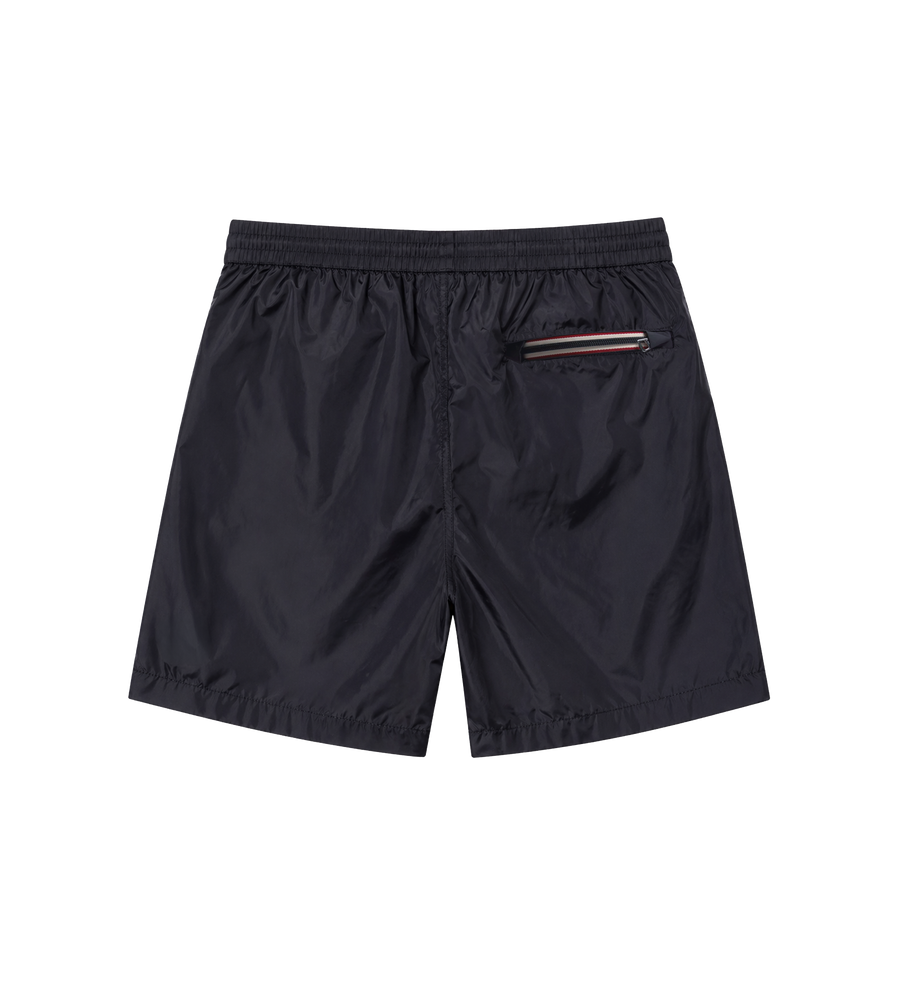 Moncler Tricolor Logo Patch Swim Shorts in Navy
