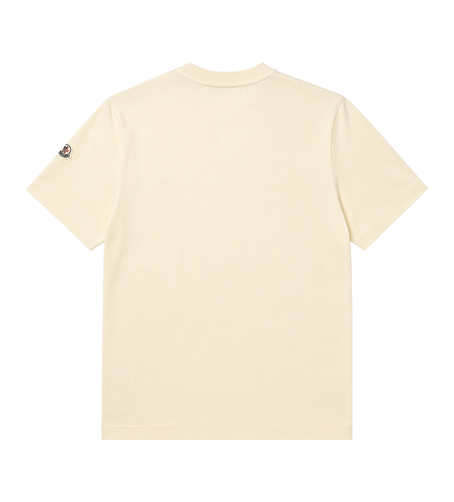 Moncler Logo Print T-Shirt in White Ivory