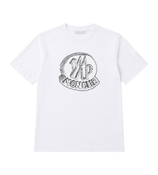 Moncler Sketch Embroidered Logo T-Shirt in White – FOUR Amsterdam