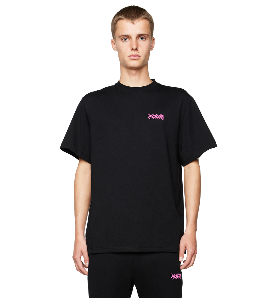Pink Circles Logo T-shirt Black / Pink