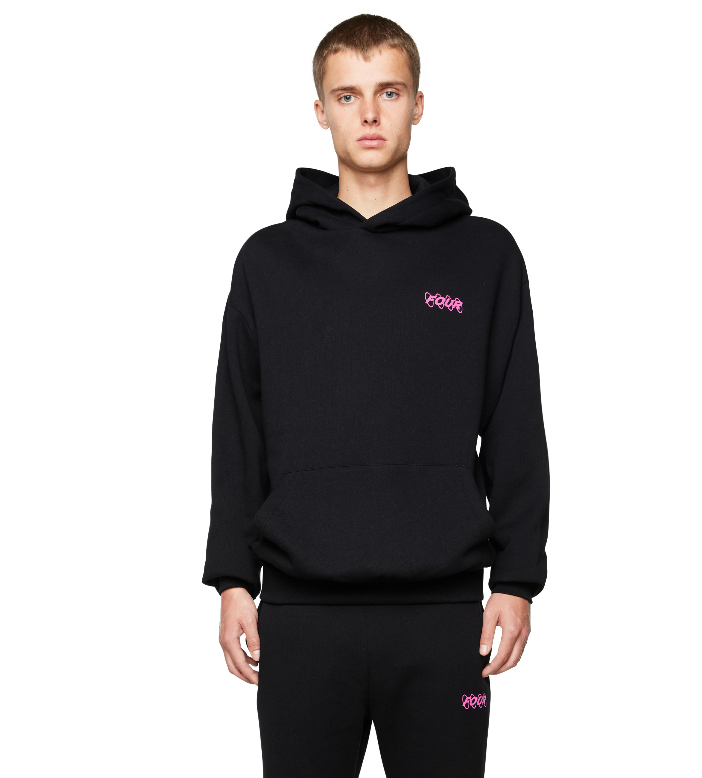 Hoodie black and pink hotsell