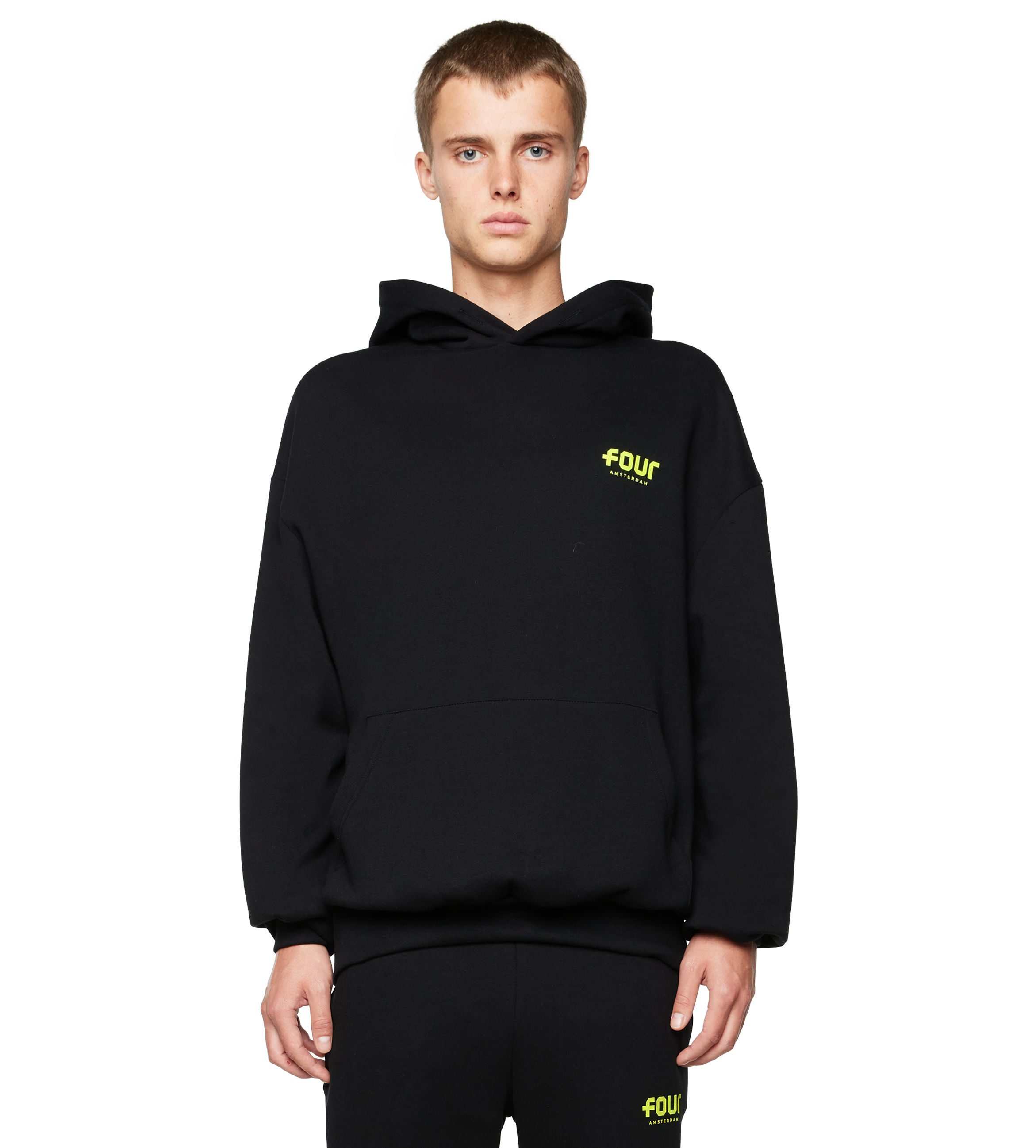 Black and neon yellow hoodie shop