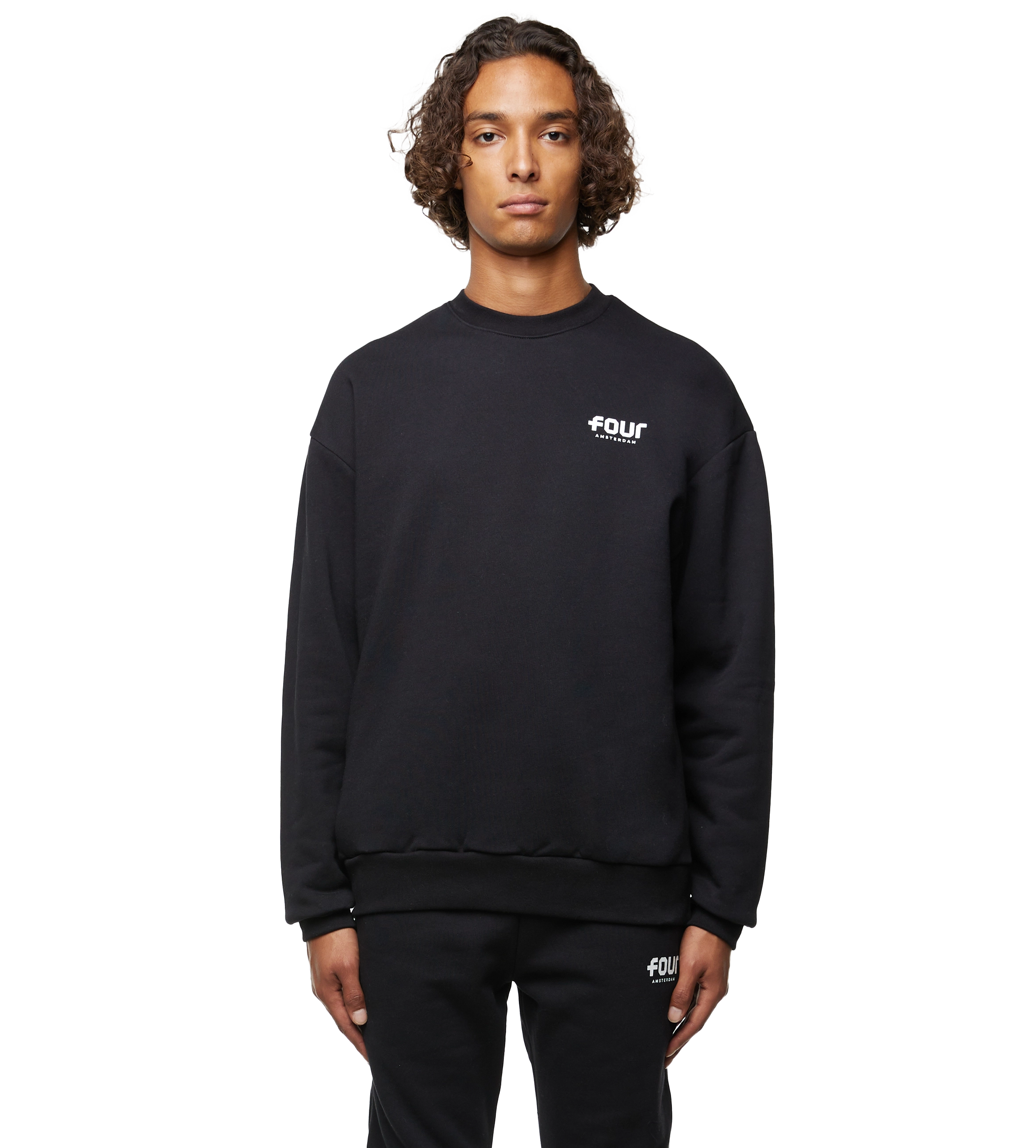 Logo Crewneck Black FOUR Amsterdam