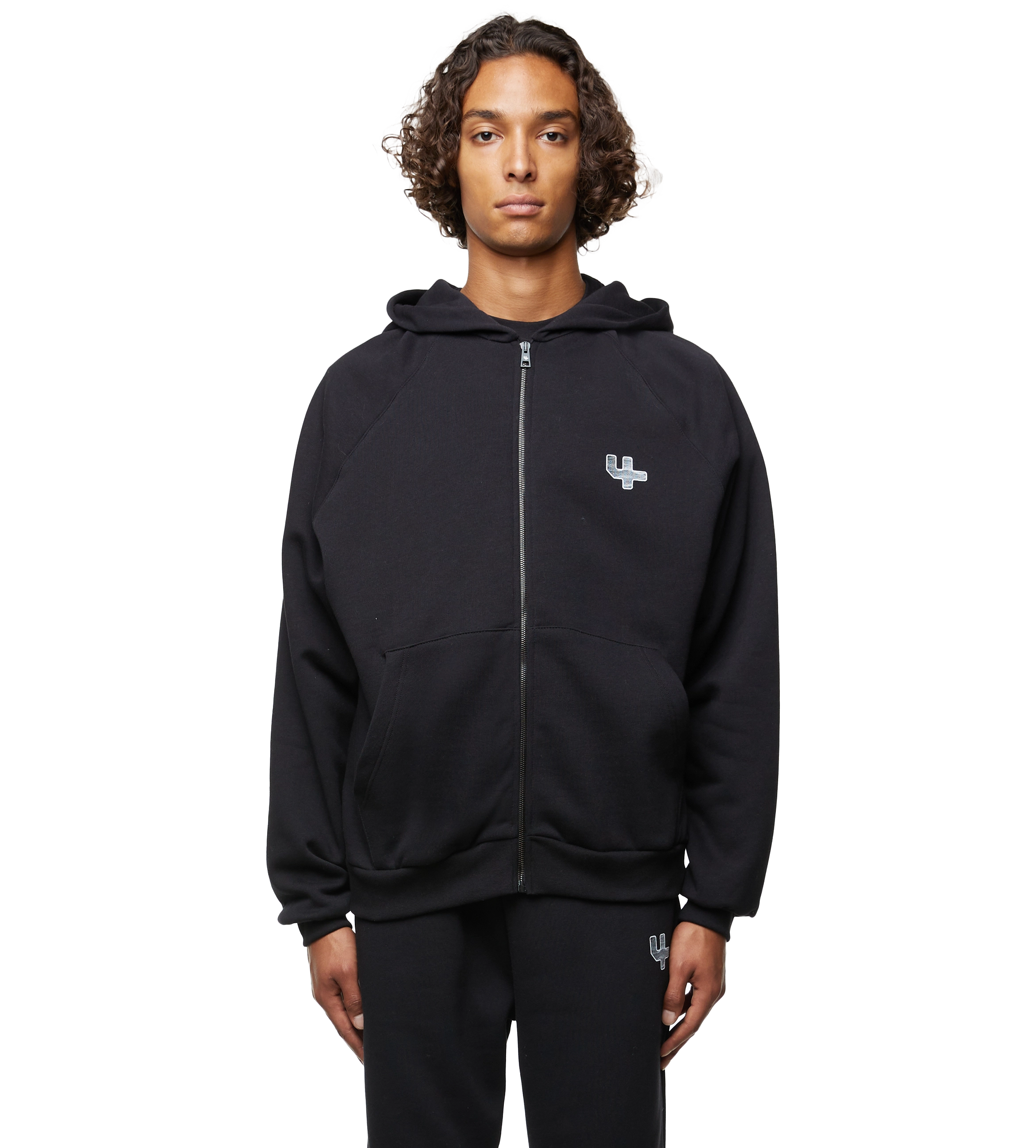 Outline Logo Zip Up Vest Black