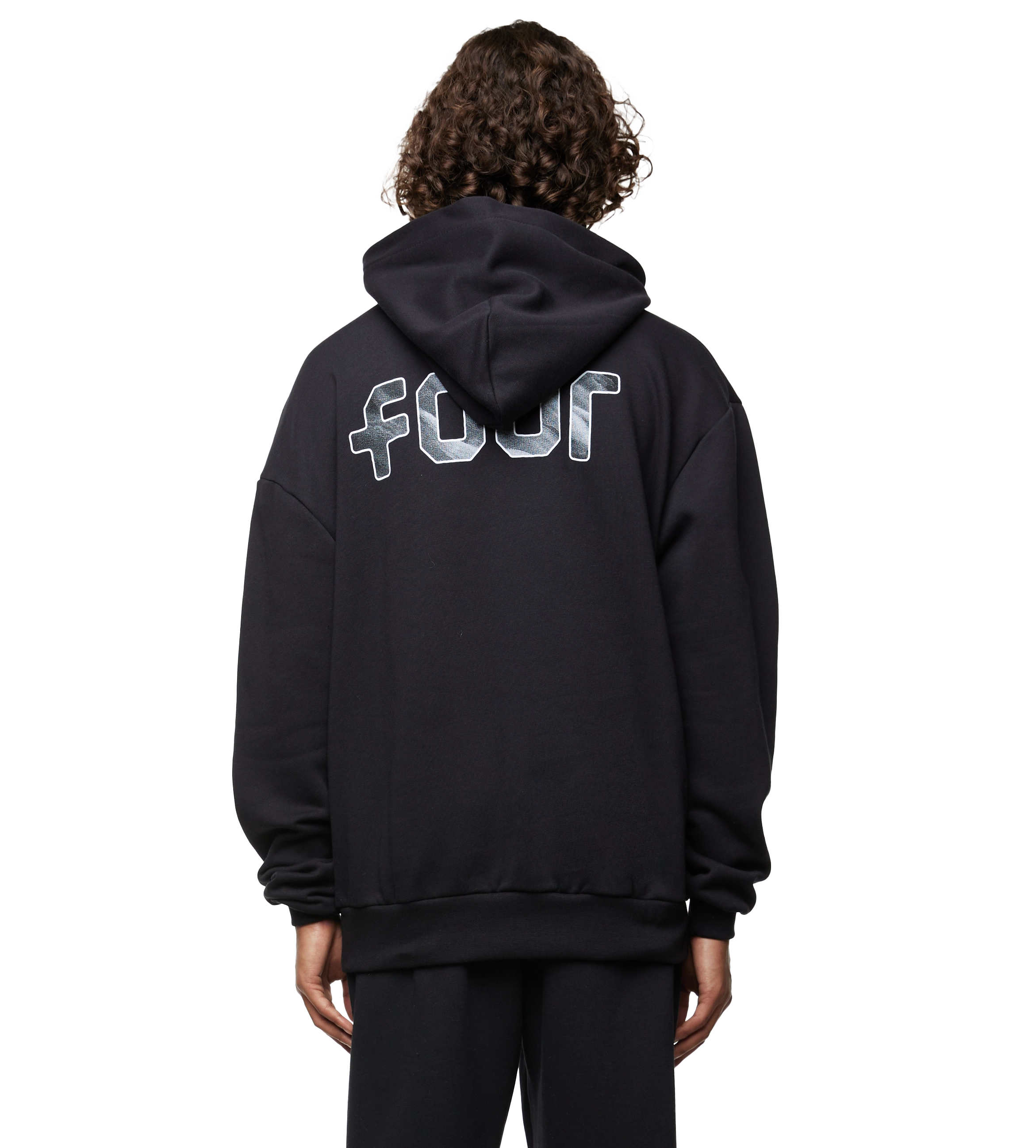 Outline Logo Hoodie Black