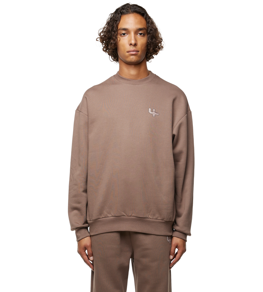 Outline Logo Crewneck Coffee Quartz