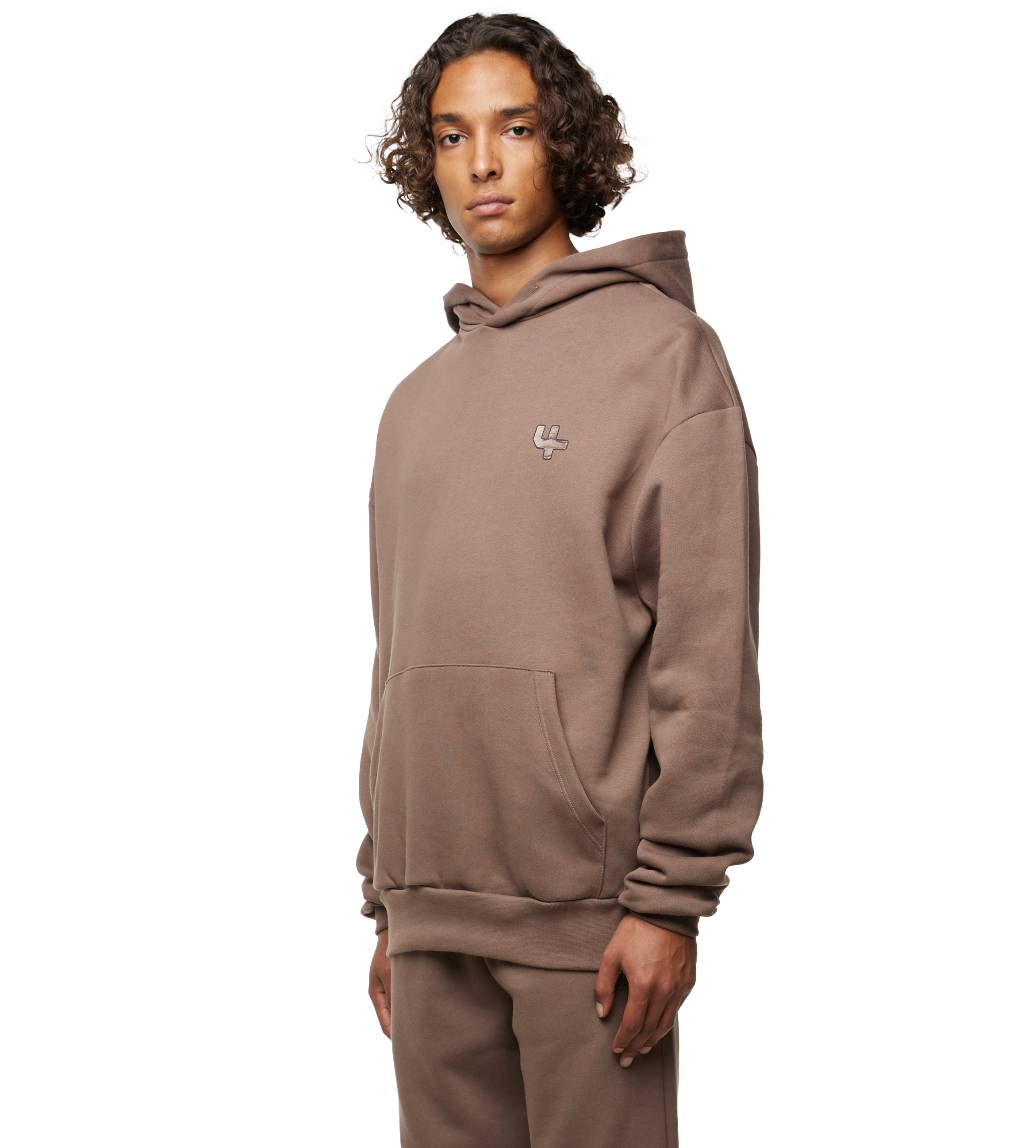 Outline Logo Hoodie Coffee Quartz