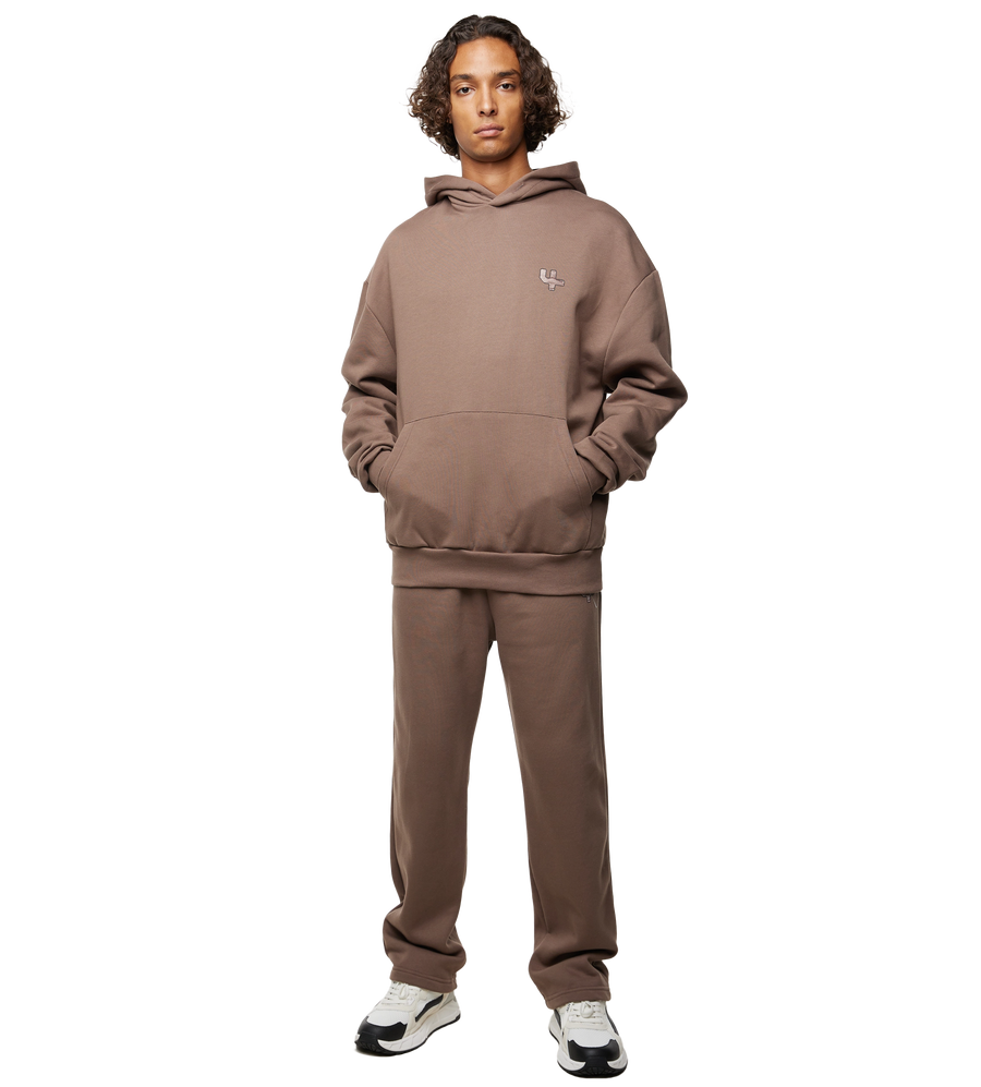 Outline Logo Hoodie Coffee Quartz
