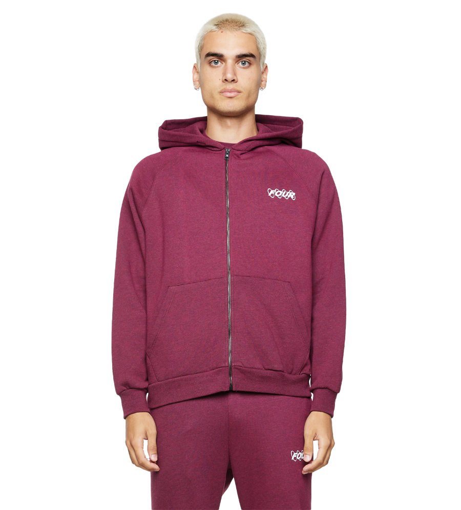 Cirkels logo vest met ritssluiting rood gemêleerd