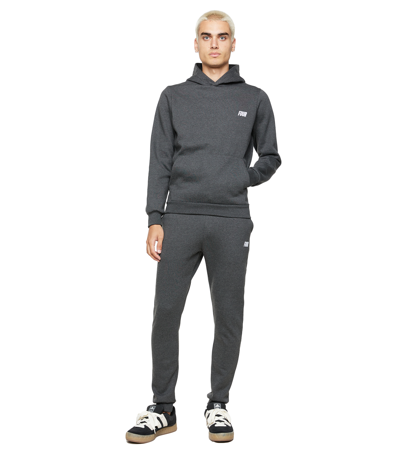 Slim fit Logo Hoodie Dark Grey Melange