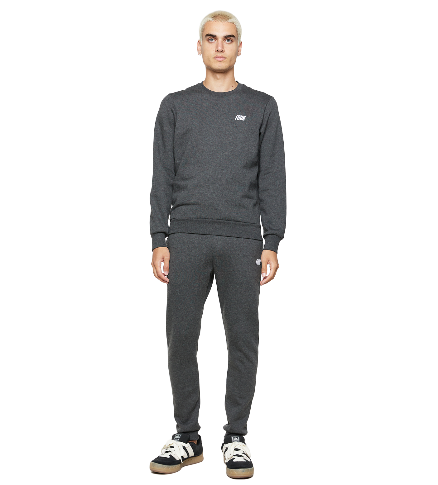 Slim fit Logo Crewneck Dark Grey Melange