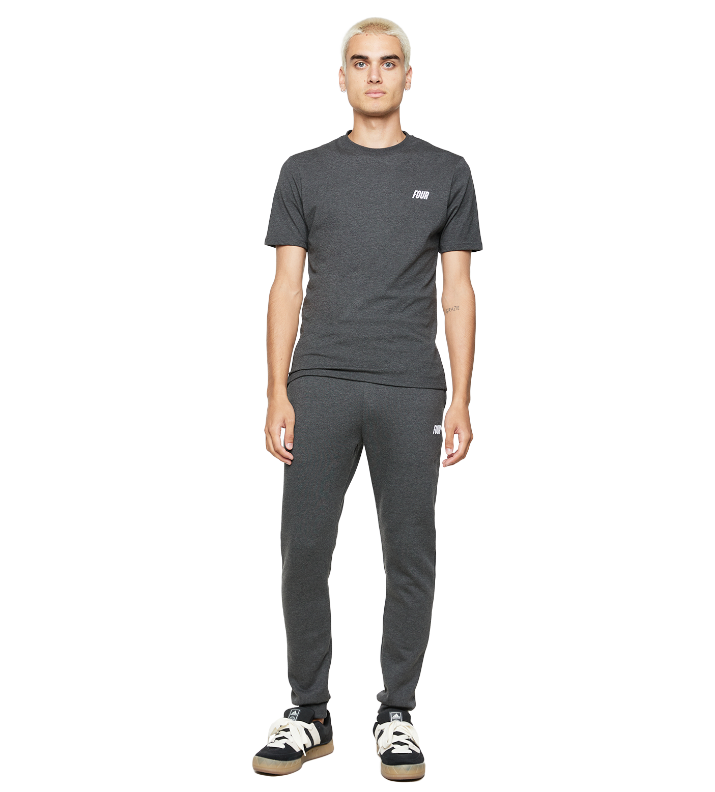 Slim fit Logo T-shirt Dark Grey Melange