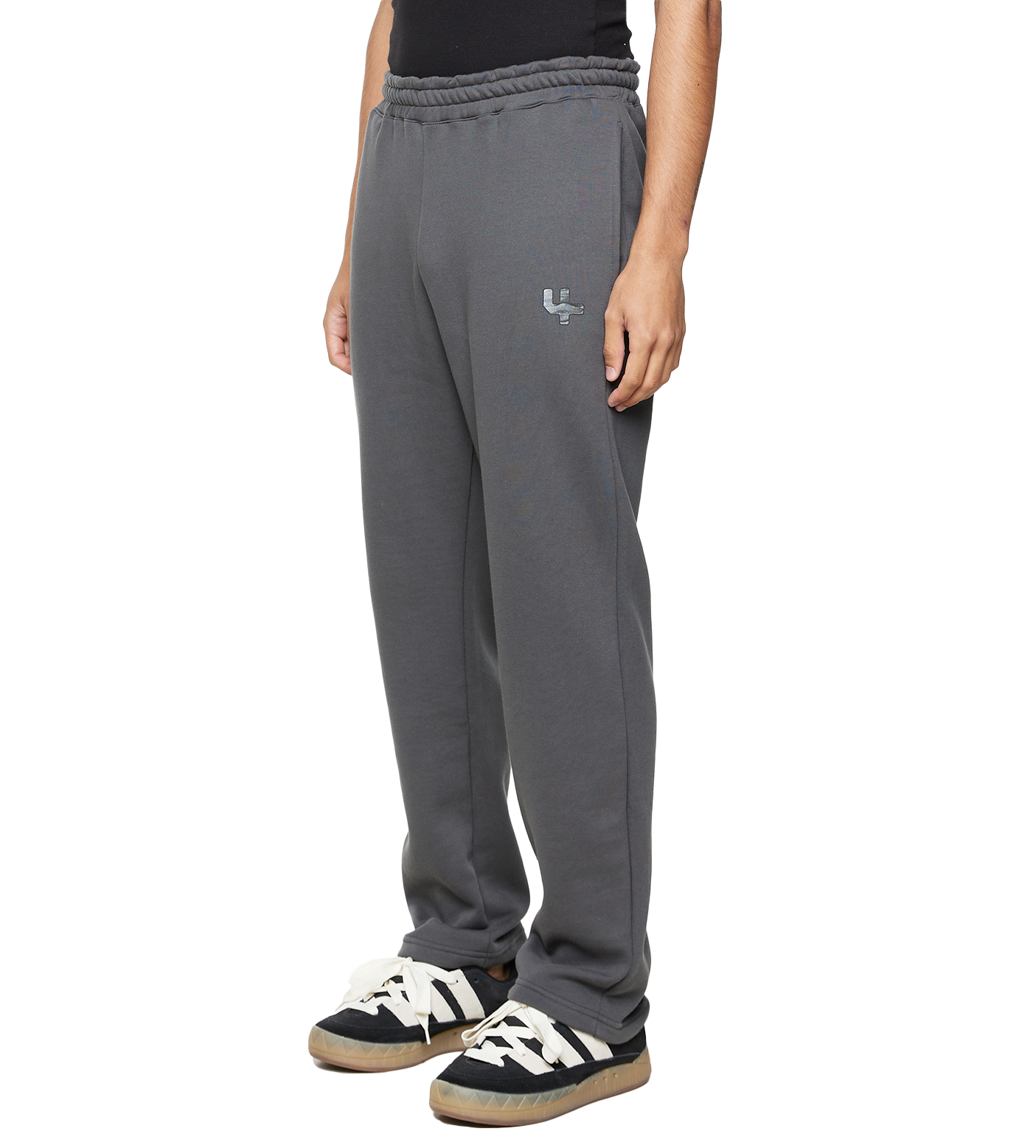 Outline Logo Straight Leg Pants Black Sand