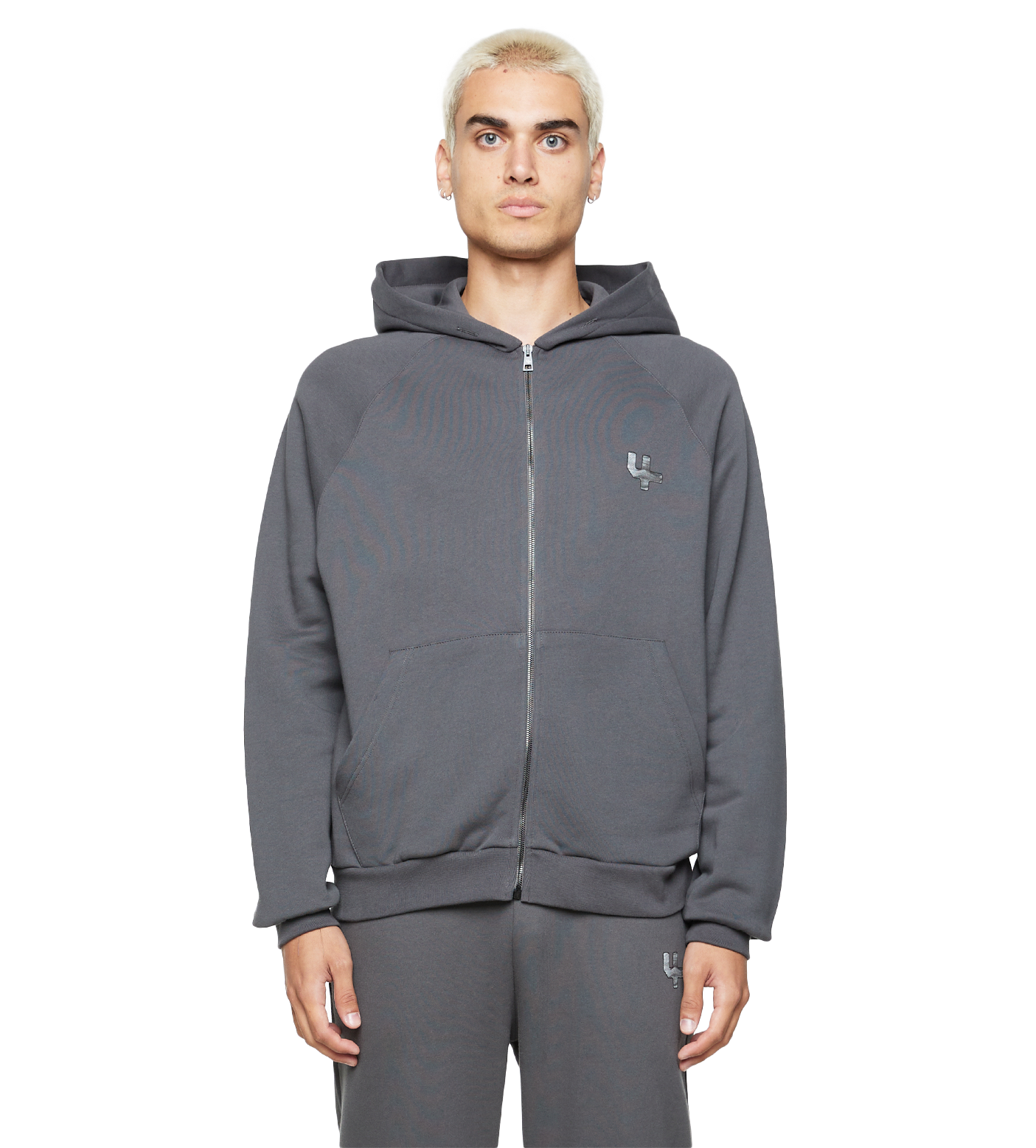 Outline Logo Zip Up Vest Black Sand