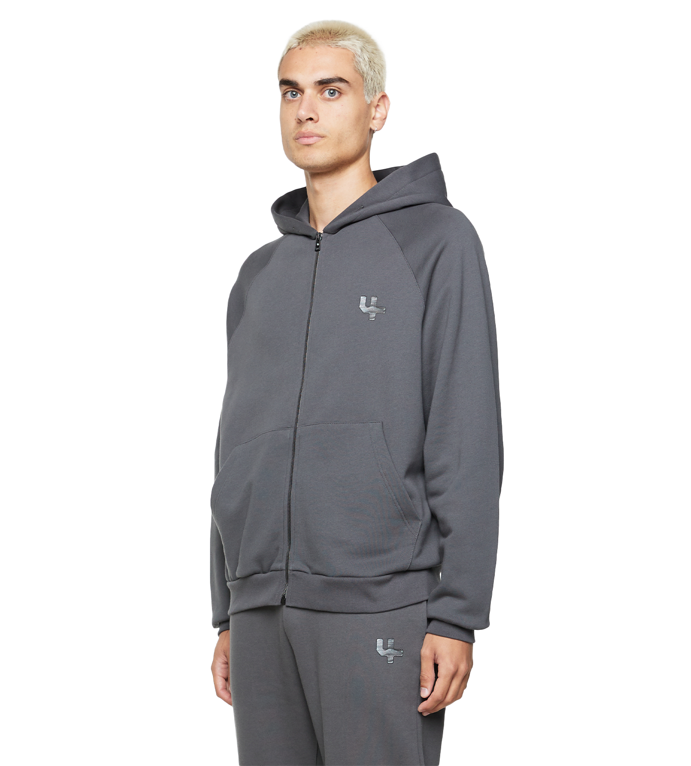 Outline Logo Zip Up Vest Black Sand