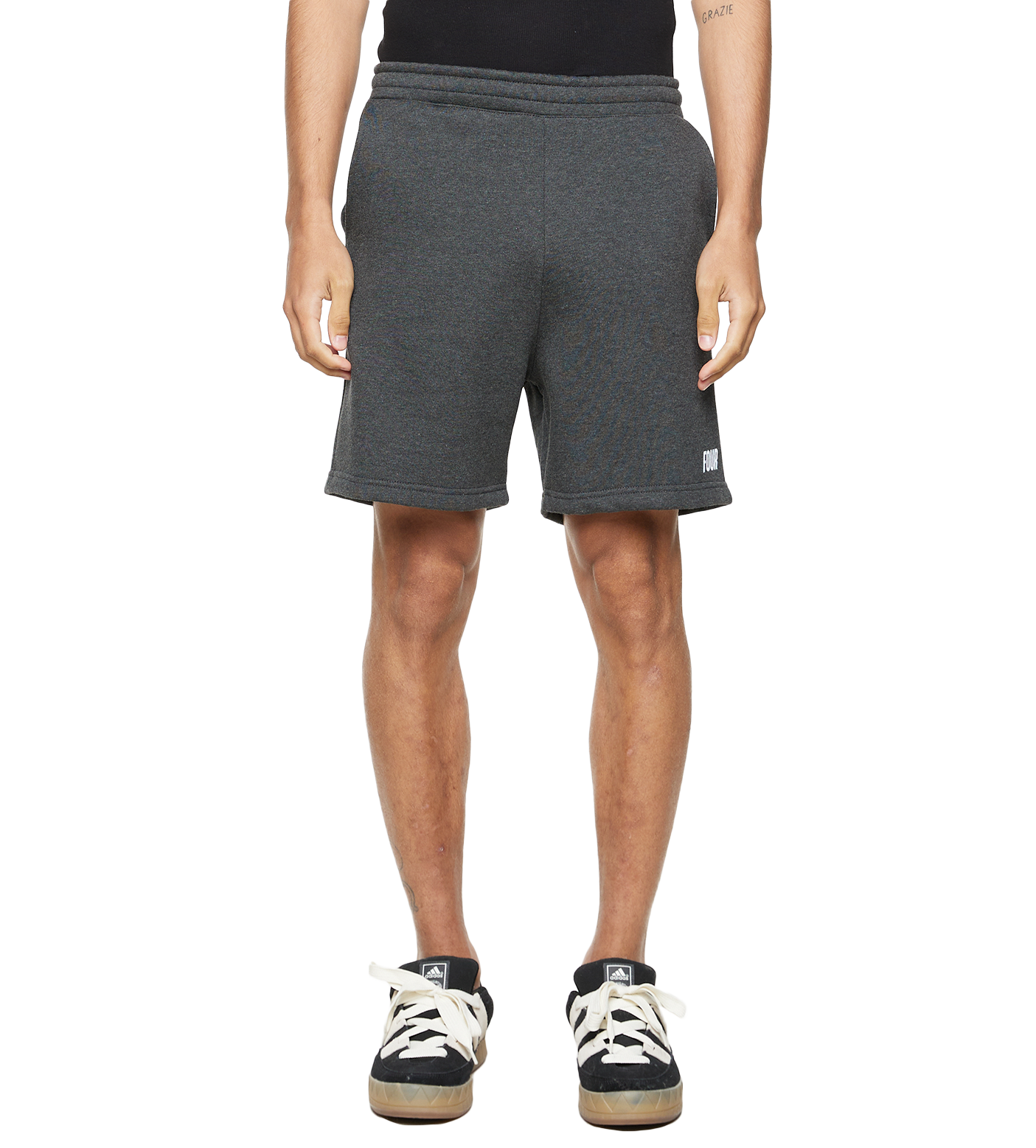 Slim fit Logo Shorts Dark Grey Melange