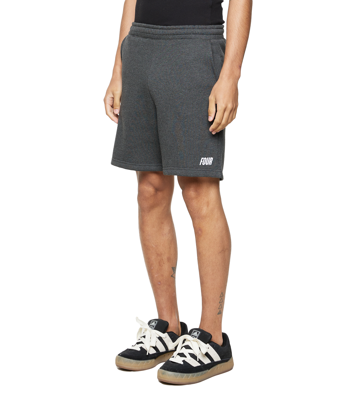 Slim fit Logo Shorts Dark Grey Melange