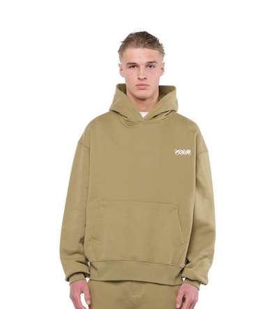 Circles Hoodie Dusty Olijf