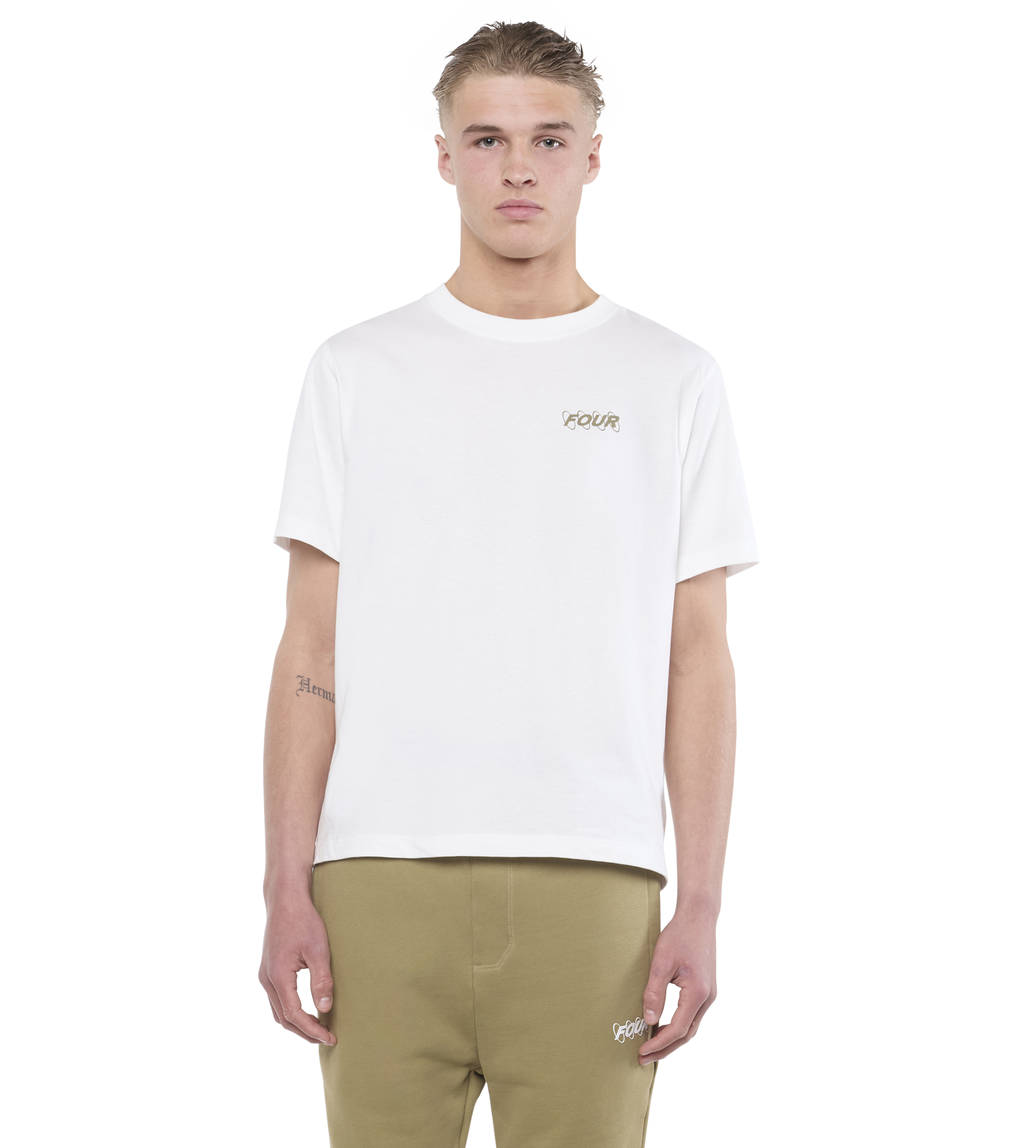 Circles T-shirt White/ Olive