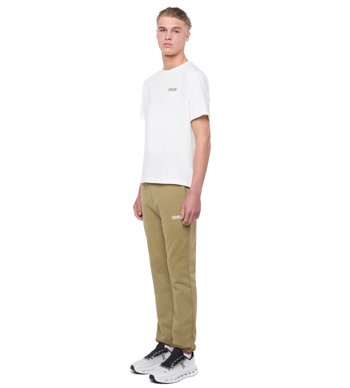 Circles T-shirt White/ Olive