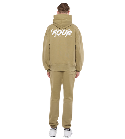Circles Hoodie Dusty Olijf