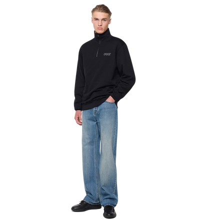 Outline Half Zip Black