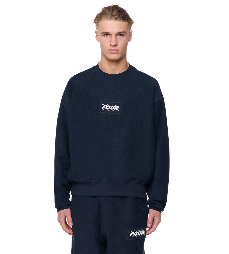 Circles Inside Out Crewneck Marine Blue