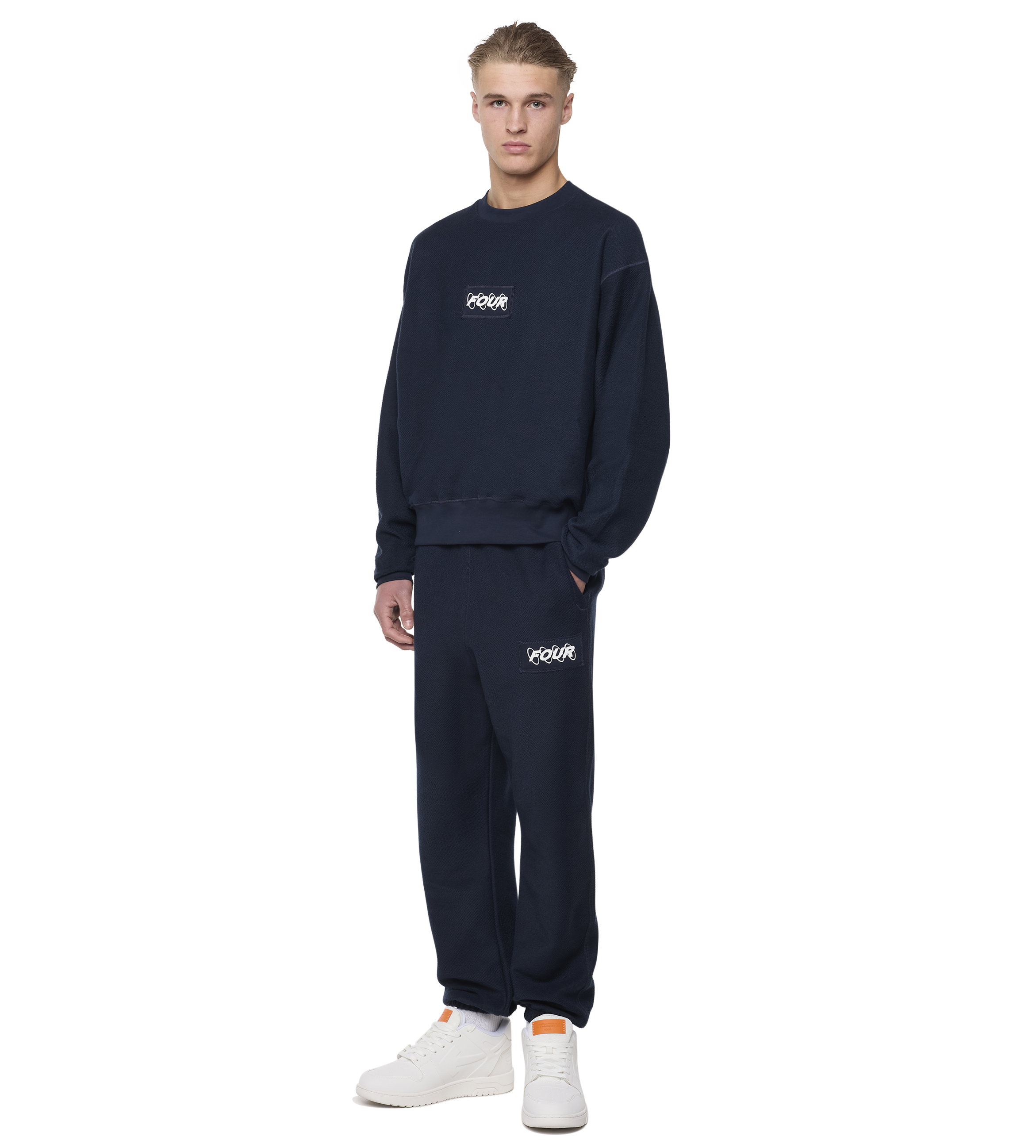 Circles Inside Out Crewneck Marine Blue