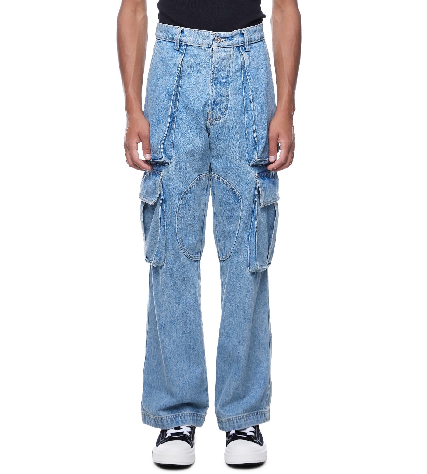 Mid-rise Cargo Jeans Light Wash