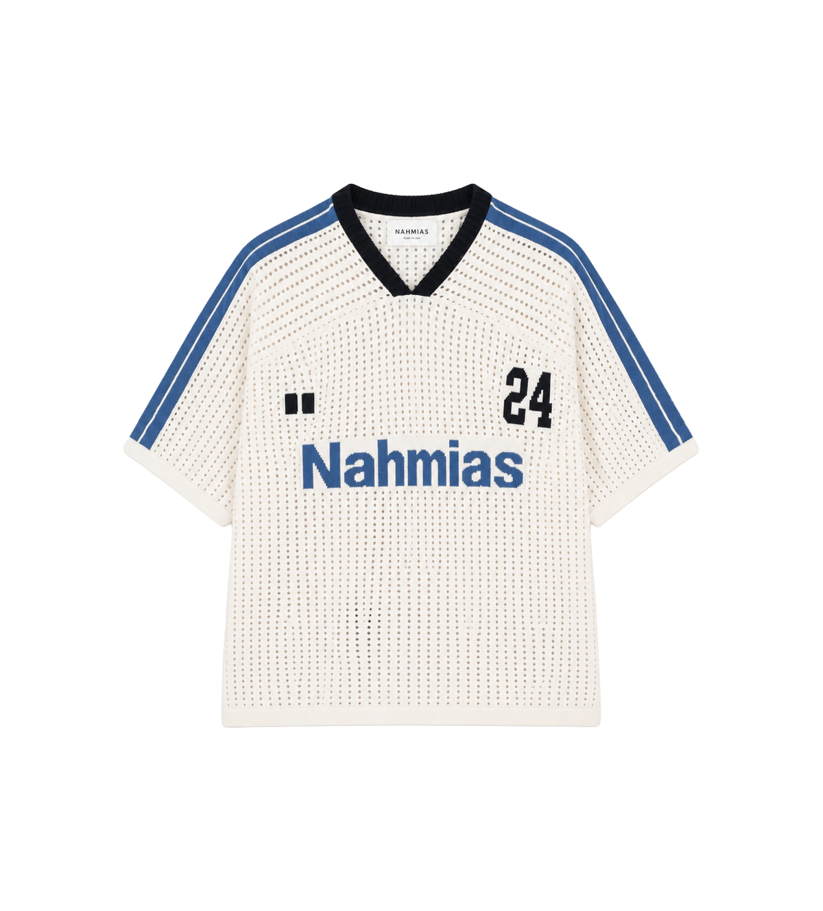 '24 Cotton Knit Soccer Jersey White/Blue
