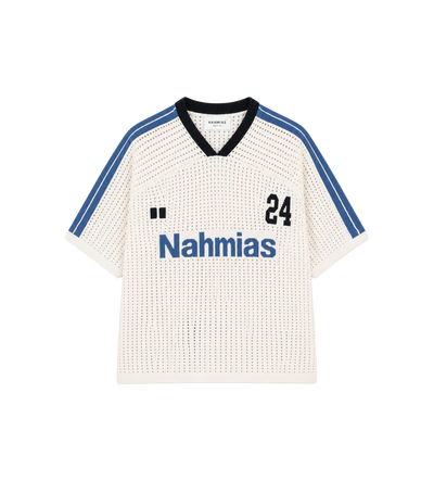 '24 Cotton Knit Soccer Jersey White/Blue