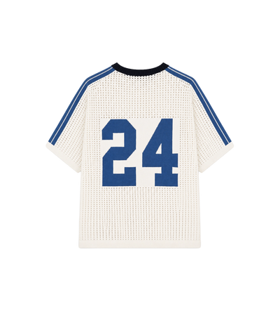 '24 Cotton Knit Soccer Jersey White/Blue