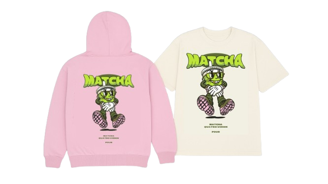 Four x QV Matcha Hoodie Soft Pink