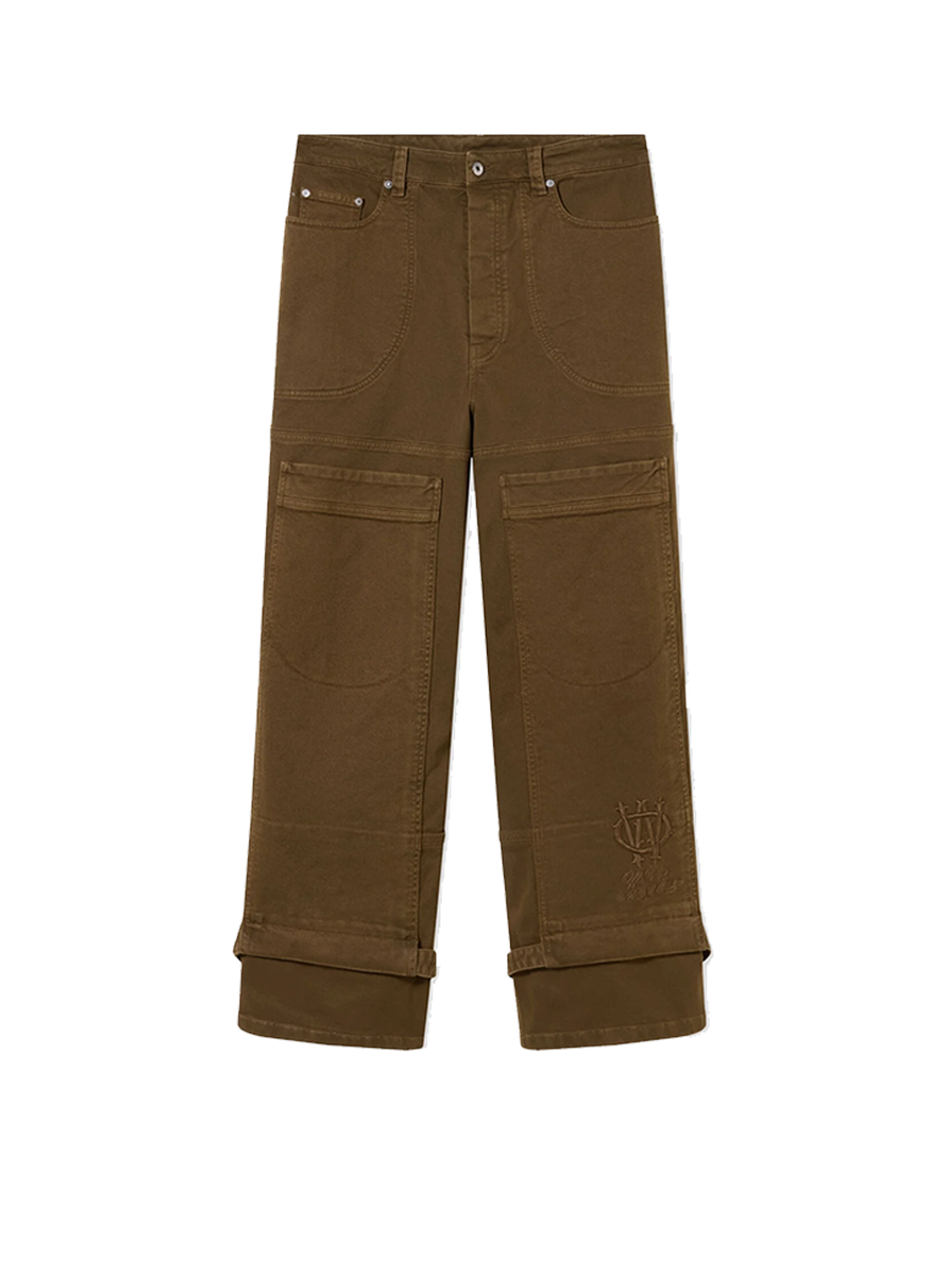 Off-White Gothic Drill Relaxed Pants in Vintage Beech