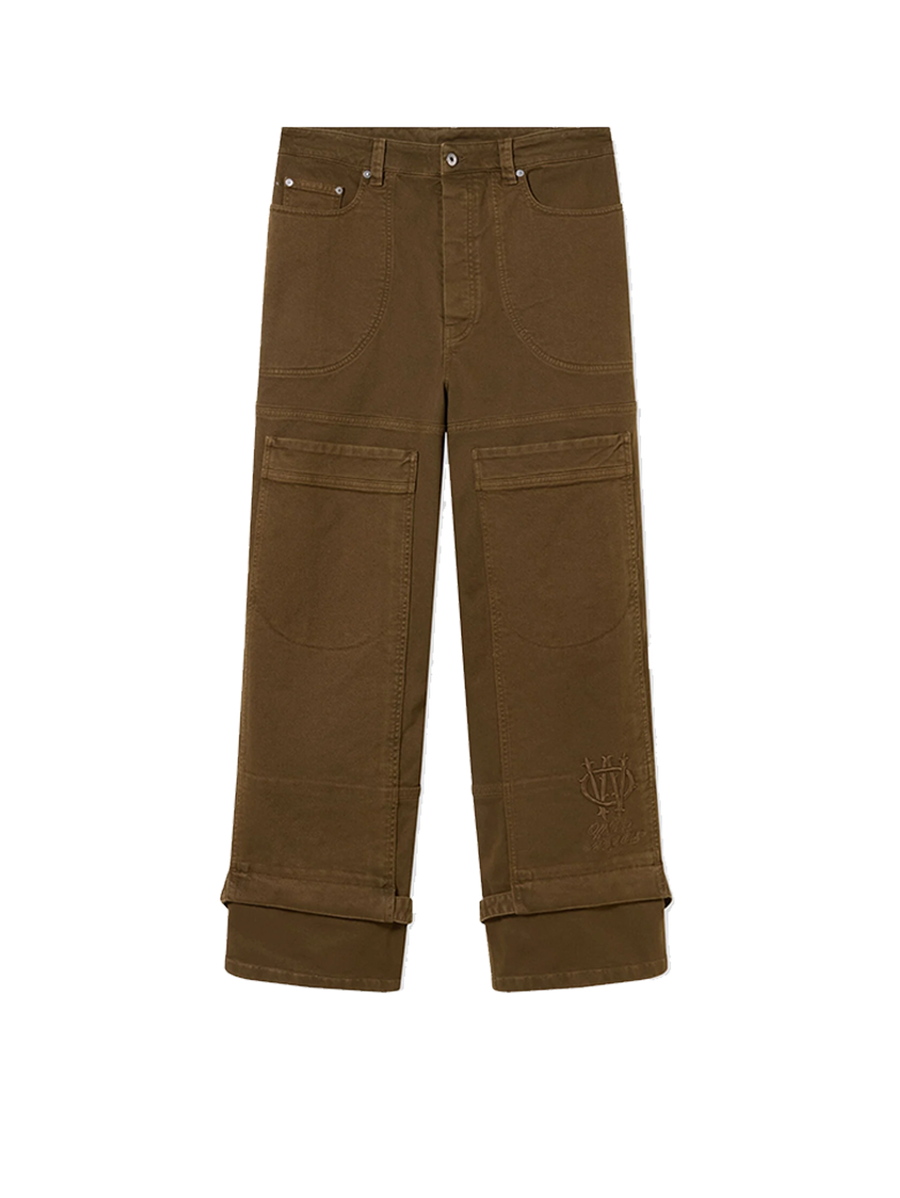 Off-White Gothic Drill Relaxed Pants in Vintage Beech