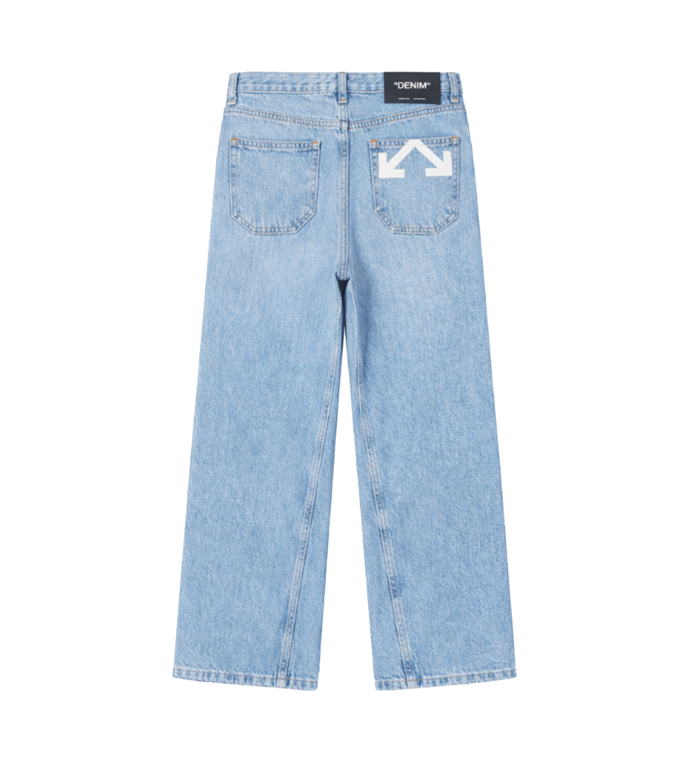 Off White Twisted Flared-Leg Denim Jeans in Blue