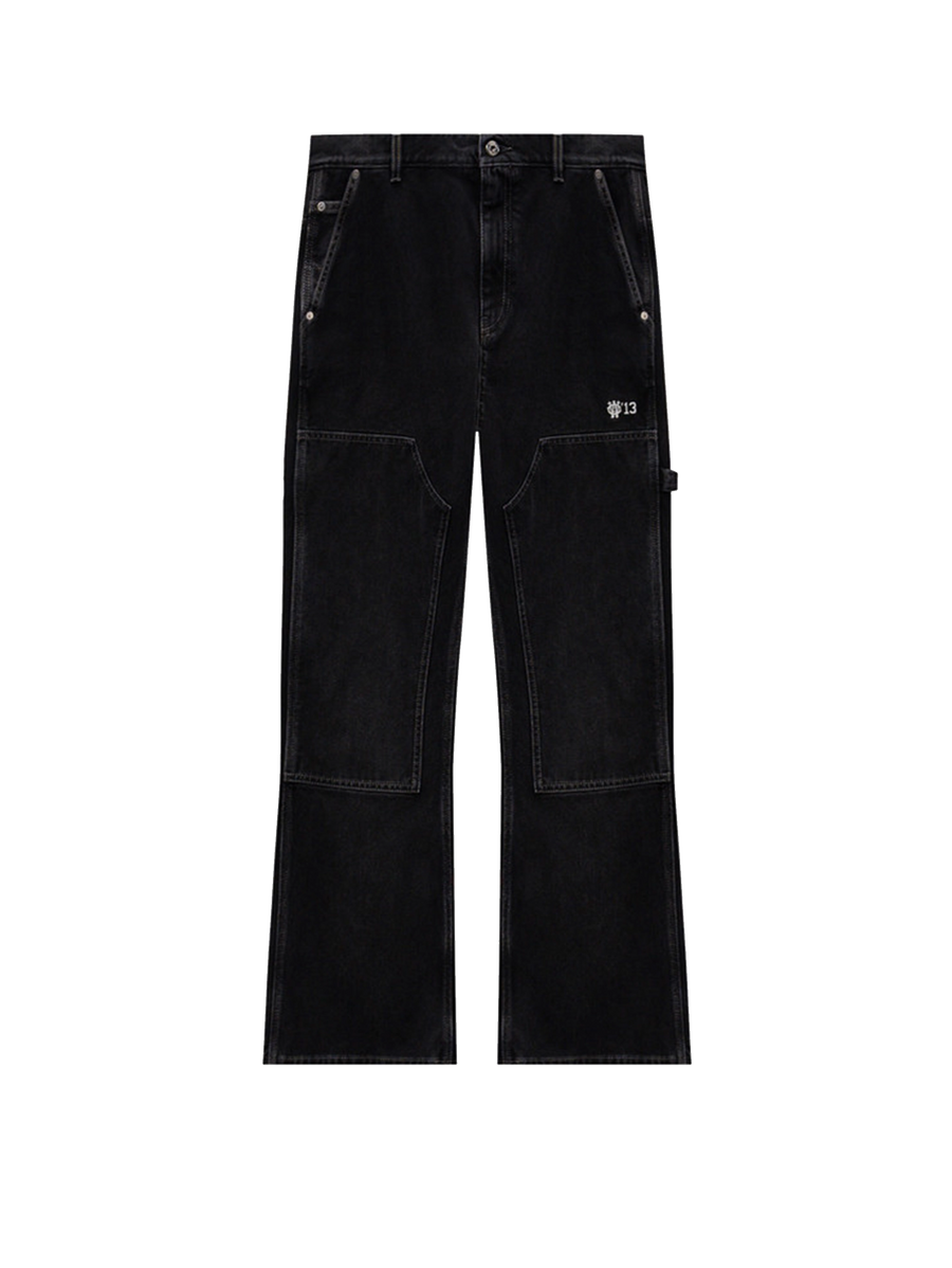 OFF-WHITE Jeans with Logo Patch in Black