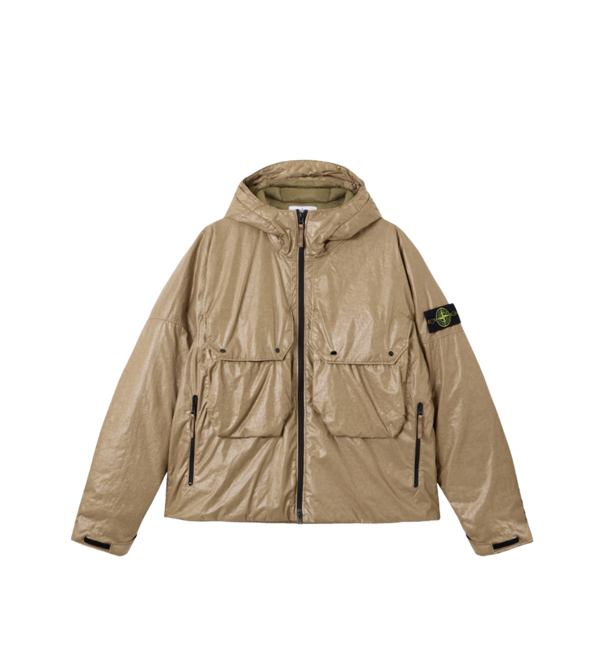 Light Nylon 3L-TC Hooded Down Jacket Military Green