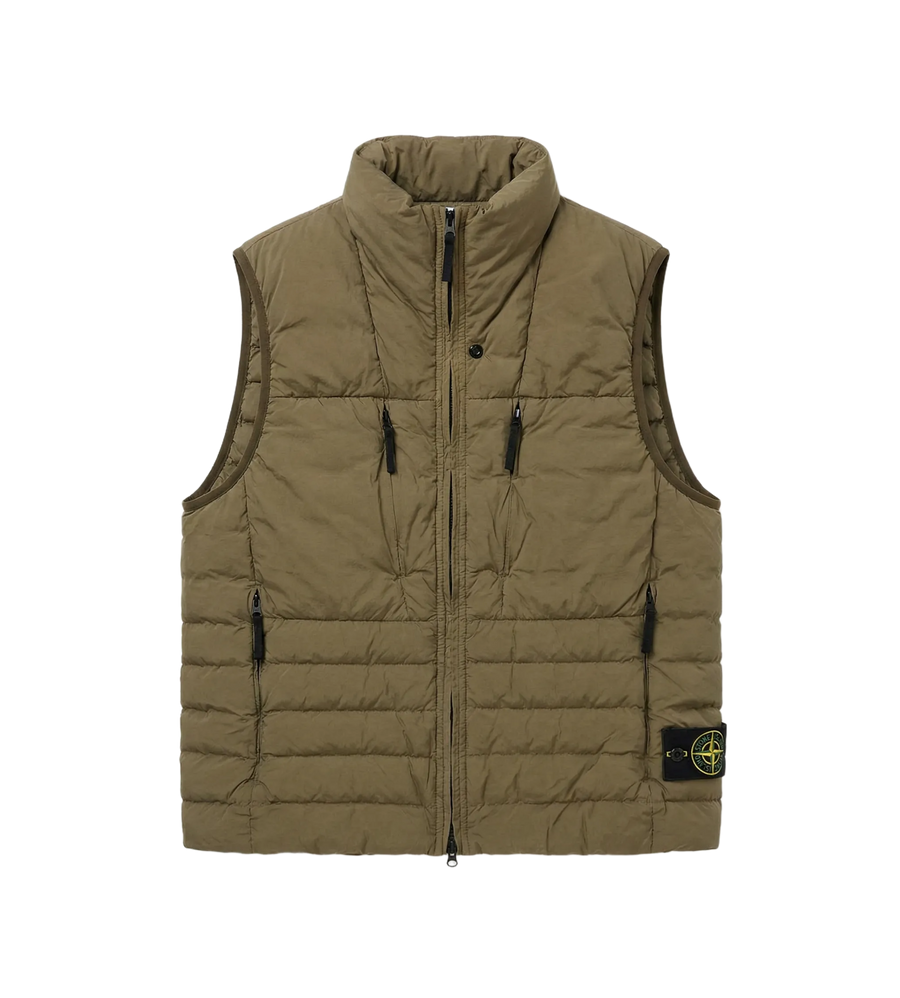 Stone Island Seamless Tunnel Nylon Down Vest in Military Green