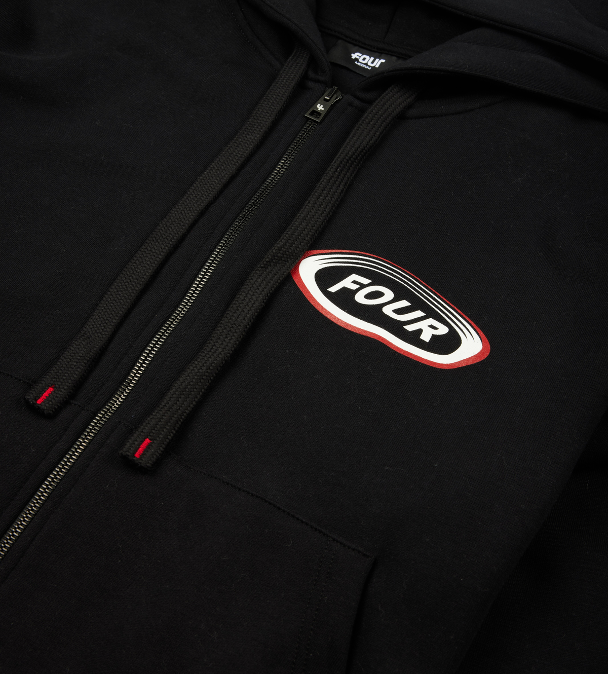 Reconstructed Circles Zip Up Hoodie Black