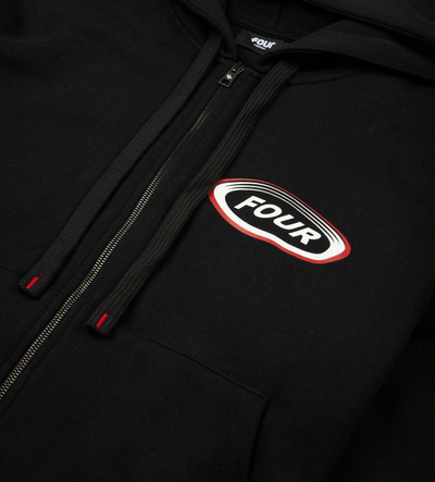 Reconstructed Circles Zip Up Hoodie Black