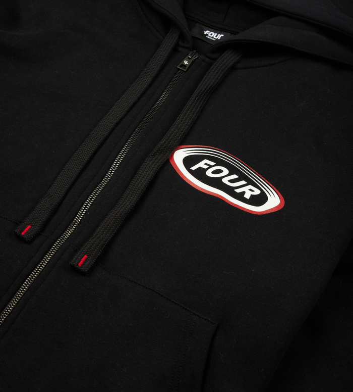 Reconstructed Circles Zip Up Hoodie Black