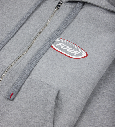 Reconstructed Circles Zip Up Hoodie Grey Melange