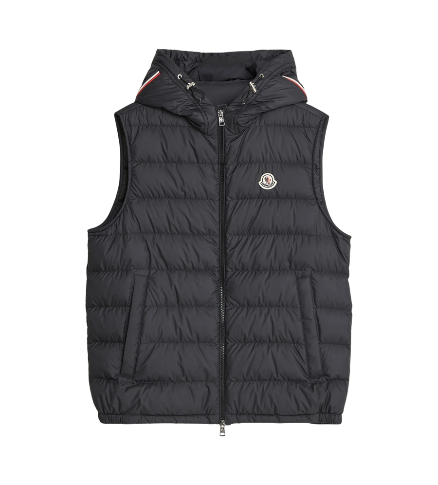 Moncler Marseillan Hooded Down Gilet in Black