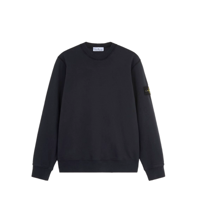 Organic Cotton Fleece Crewneck Sweatshirt Navy Blue