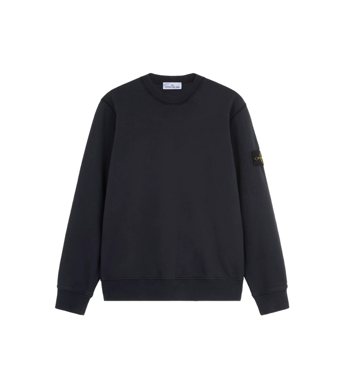 Organic Cotton Fleece Crewneck Sweatshirt Navy Blue