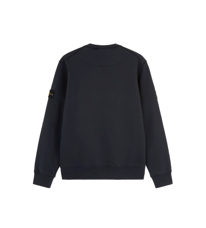 Organic Cotton Fleece Crewneck Sweatshirt Navy Blue