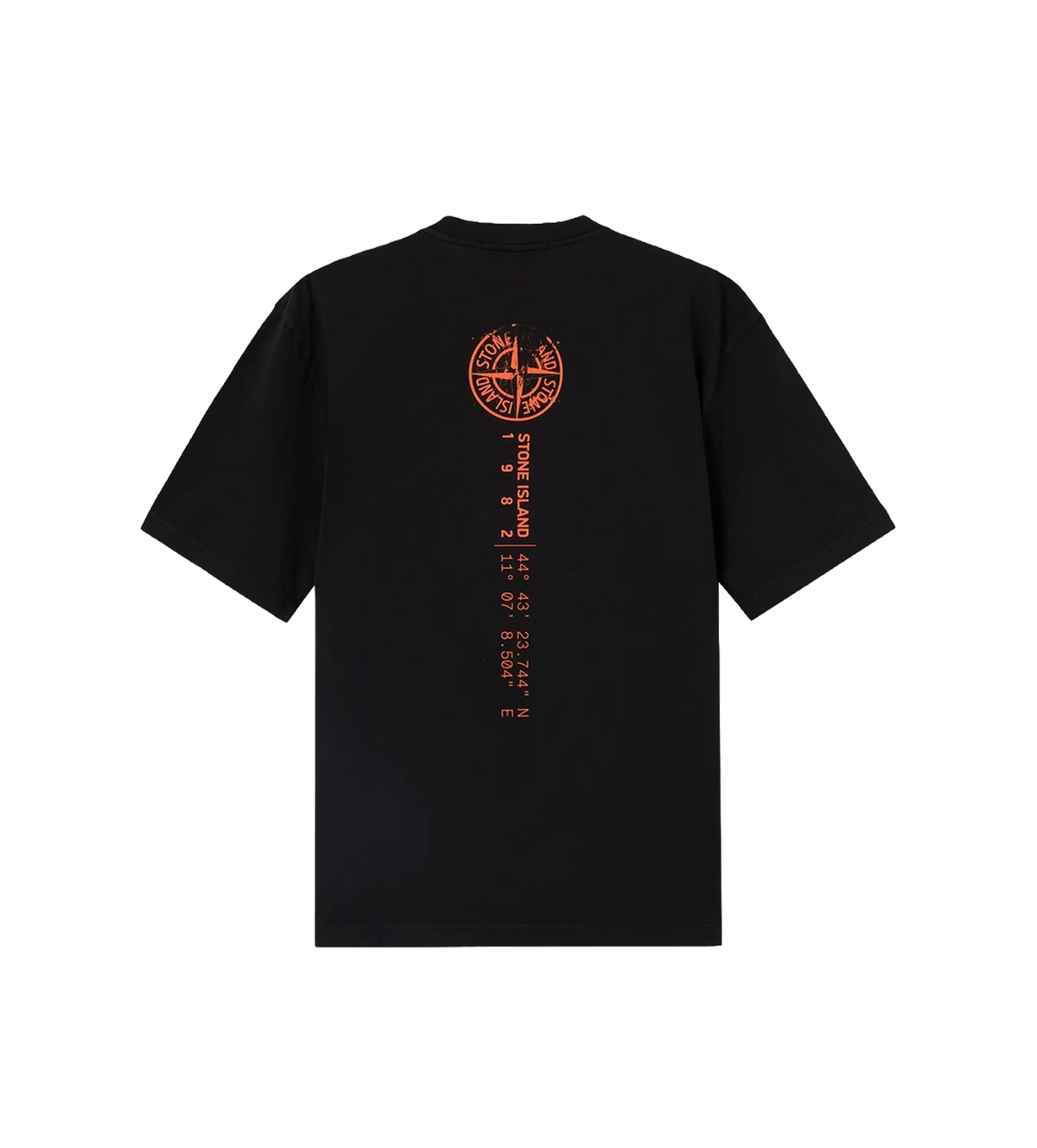 Biologisch katoenen jersey verticale plaatsing T-shirt zwart