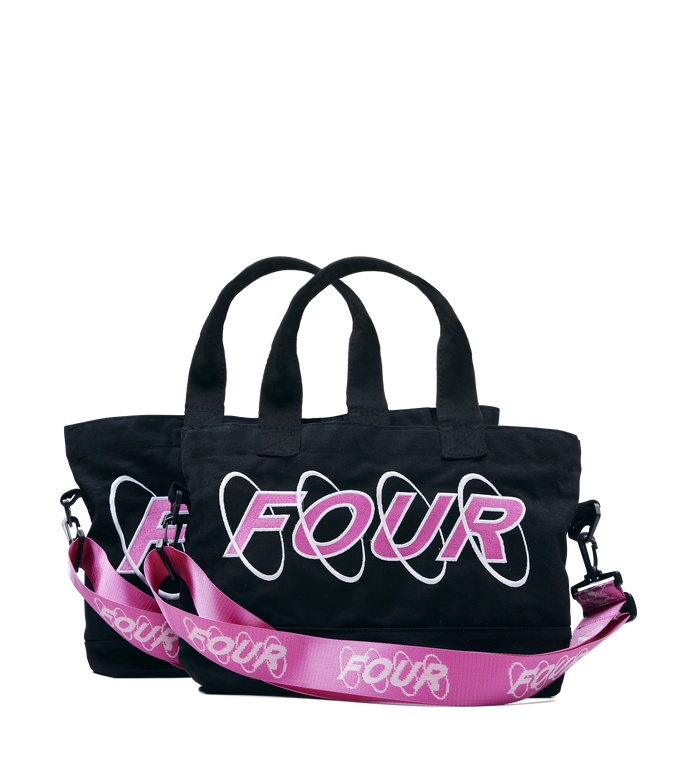 Circles Embroidery Shopper Wit/ Roze