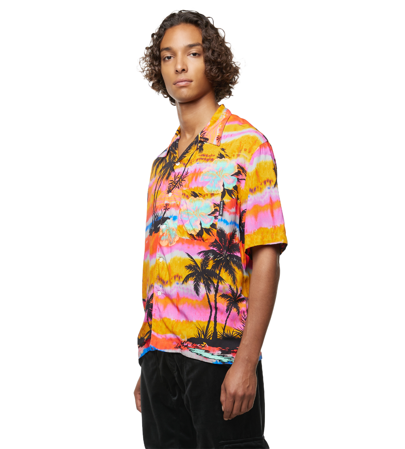 Palm Tree-print Shirt Fuchsia